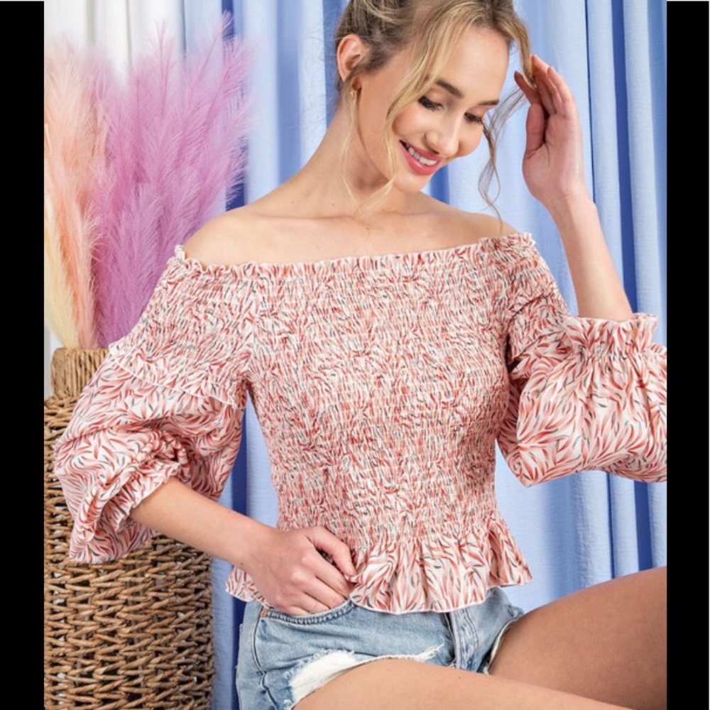 Watercolor bubble sleeve top